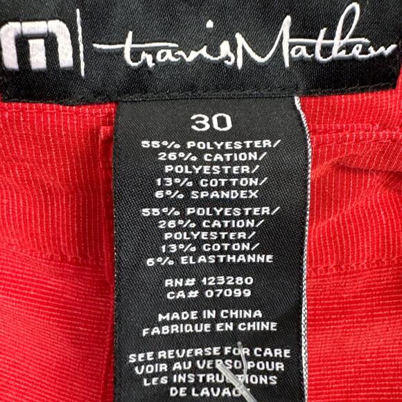Travis Mathew Wanderlust Performance Shorts Flat Front Stretch Comfort Red Sz 30 - Picture 6 of 8